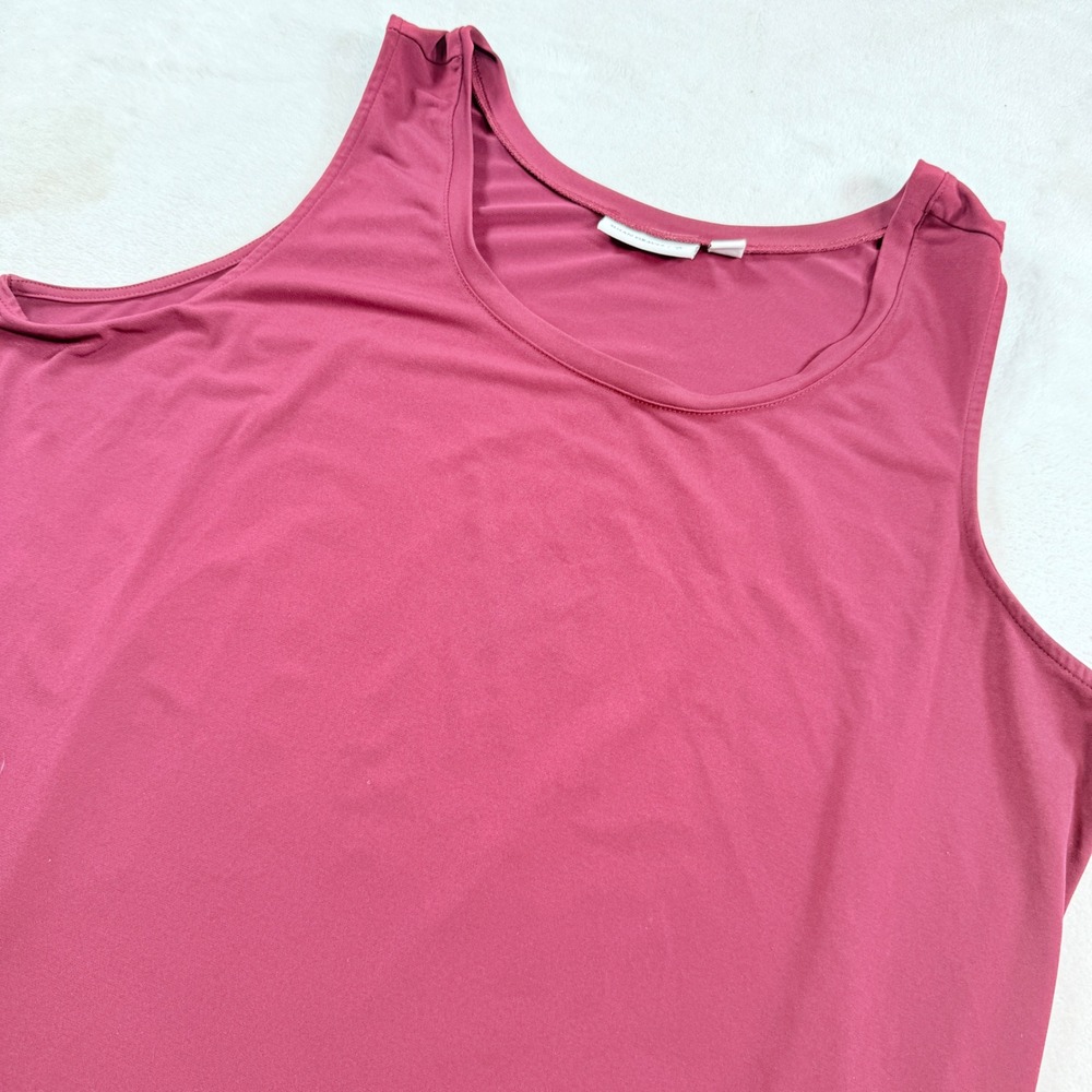 Susan Graver Liquid Knit Tank Top‎ Womens XL Burgundy Wine Scoop Neck Sleeveless
